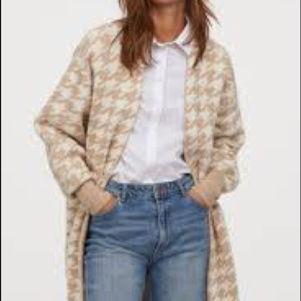 H&M Oversized Jacquard-knit Cardigan XS